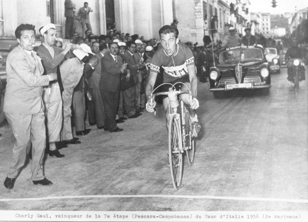 Charly Gaul vainqueur d'étape au Tour d'Italie 1956